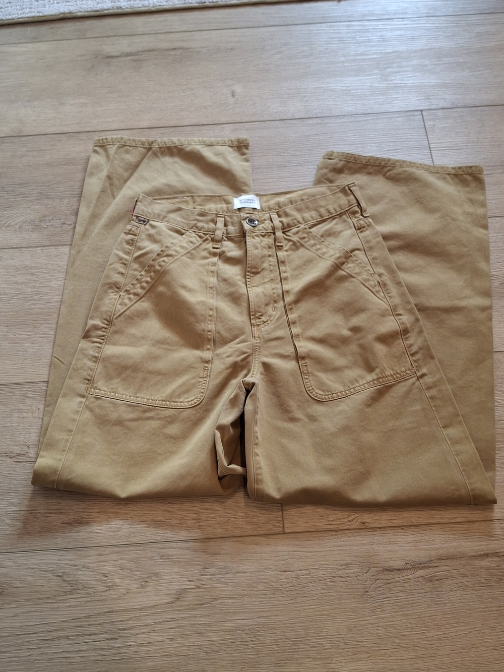 NWOT Women's Citizens of Humanity High Rise Wide Leg Utility Pants Beige Size 26 - Picture 2 of 15